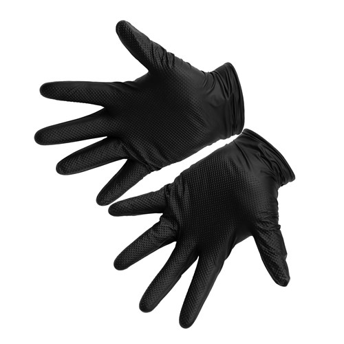 Heavy Duty Disposable Diamond Grip Nitrile Gloves - Small