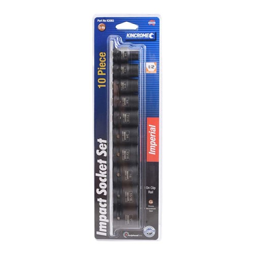 Impact Socket Set 1/2" 10 Piece Imperial 