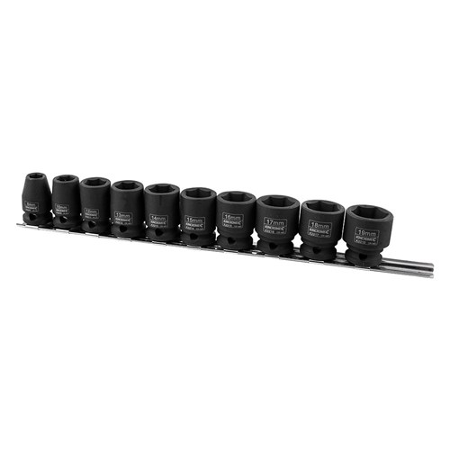 Impact Socket Rail 10 Piece 3/8" Drive - Metric