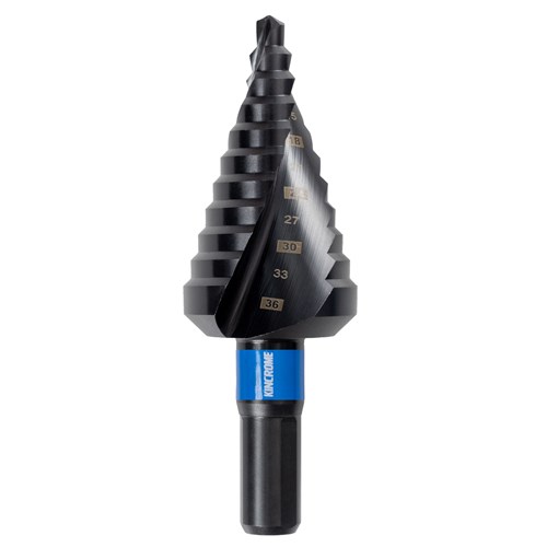 6-36mm Spiral Step Drill - 3-Flat