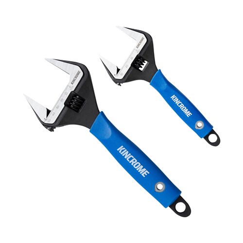 2pce Wide Jaw Adjustable Wrench Set
