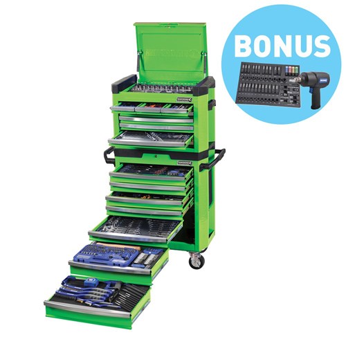 CONTOUR Tool Workshop 472 Piece 1/4, 3/8 & 1/2" Drive Bonus EVA Tray 1/2 Drive LOK-ON Impact 58 Piece