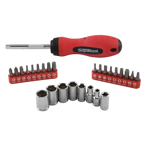 T-Handle Screwdriver Socket & Bit Set - 27 Piece