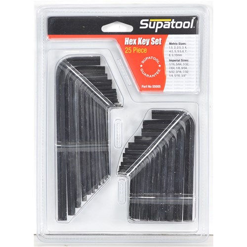 Hex Key Set 25 Piece Imperial & Metric